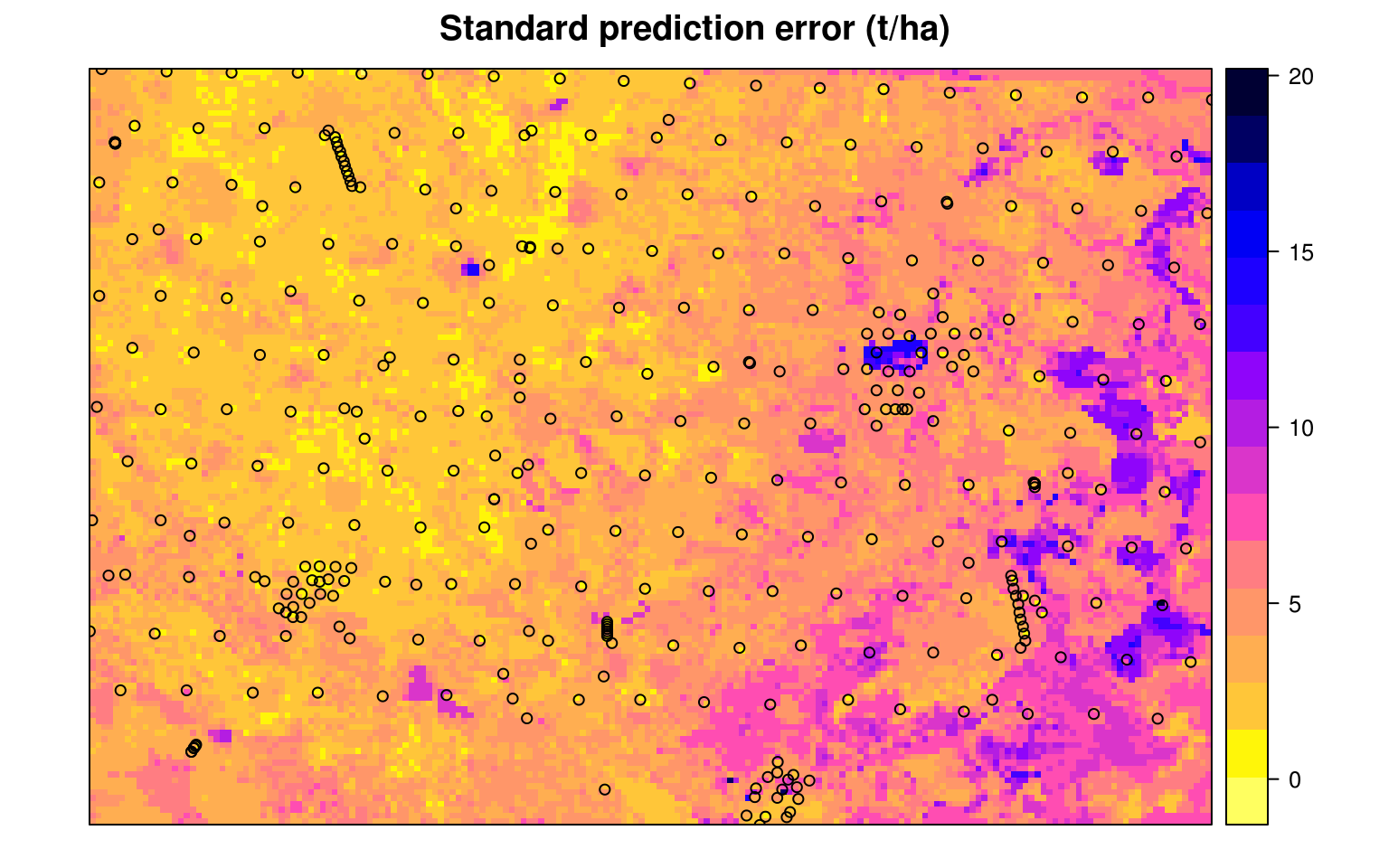 The prediction error map for the Edgeroi data set.